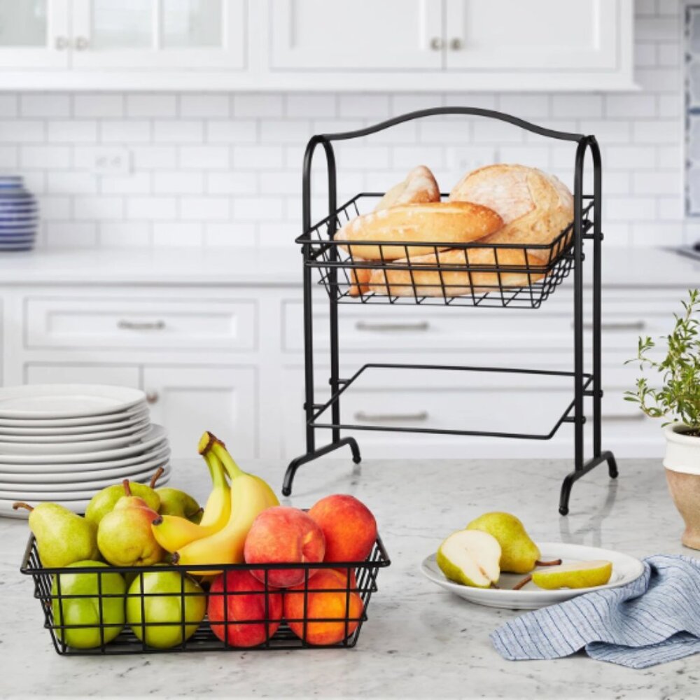 2-tier kitchen baskets countertop organizer